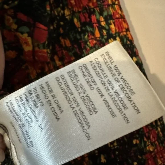 Free People Amelia Printed Blouse Red Green Black Size Large EUC - Picture 5 of 6